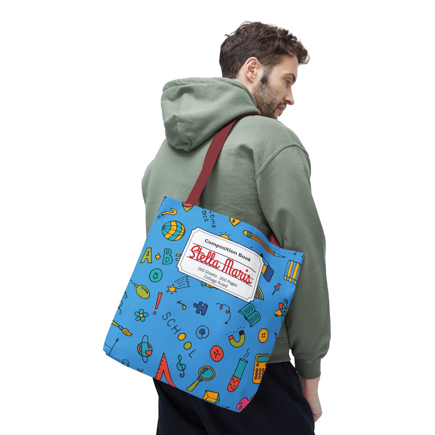 Personalized Classroom Couture Composition Book Inspired Tote Bag, Back to School Tote, Teacher Gift, Kids Bag, Custom Name Bag, Educational Accessories, Back to School Tote Bag.