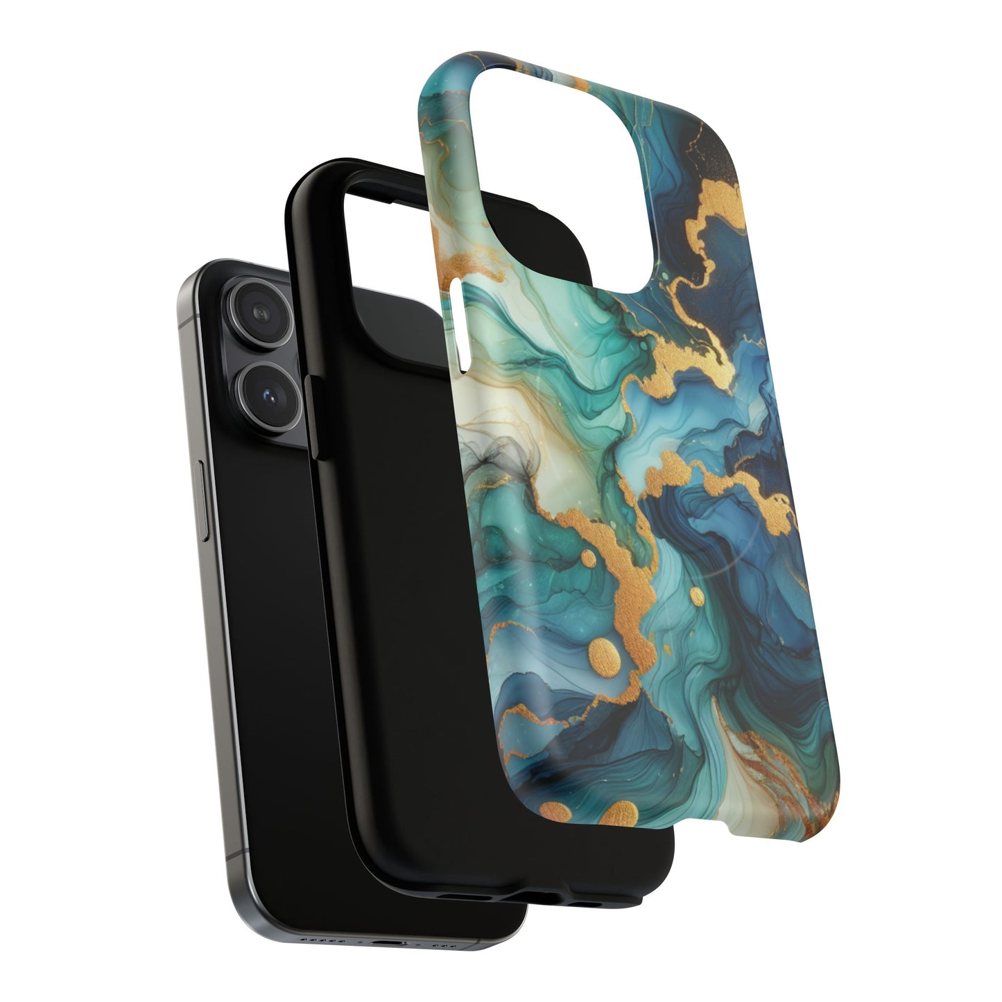 Ocean Quartz Luxe Marble Pattern Tough Magnetic iPhone Case, Phone Accessories, Luxury Gift, Durable iPhone Cover, Unique Design for iPhone Users.
