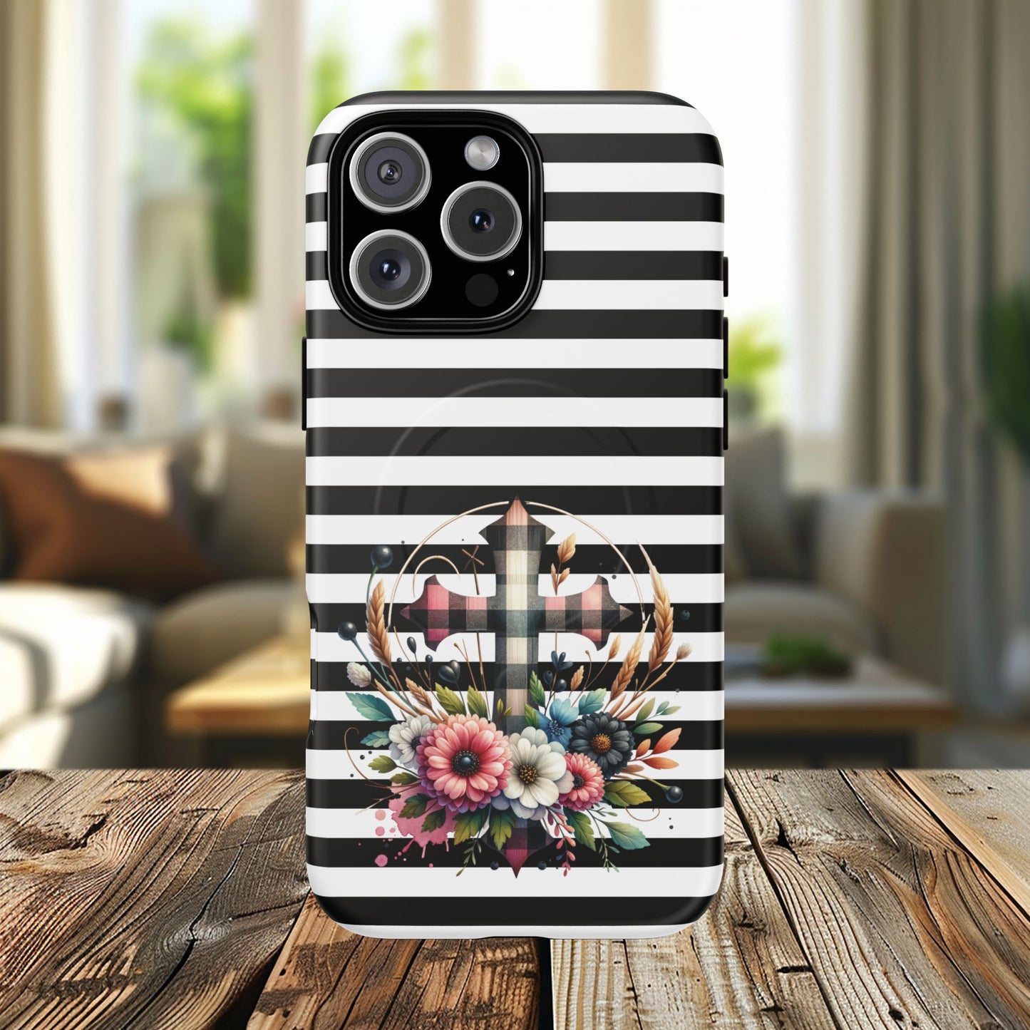 Striped in His Glory iPhone Case, Tough Magnetic Phone Protector, MagSafe iPhone Cover, Durable Case for Everyday Use, Gift for Nature Lovers, Vibrant Design.