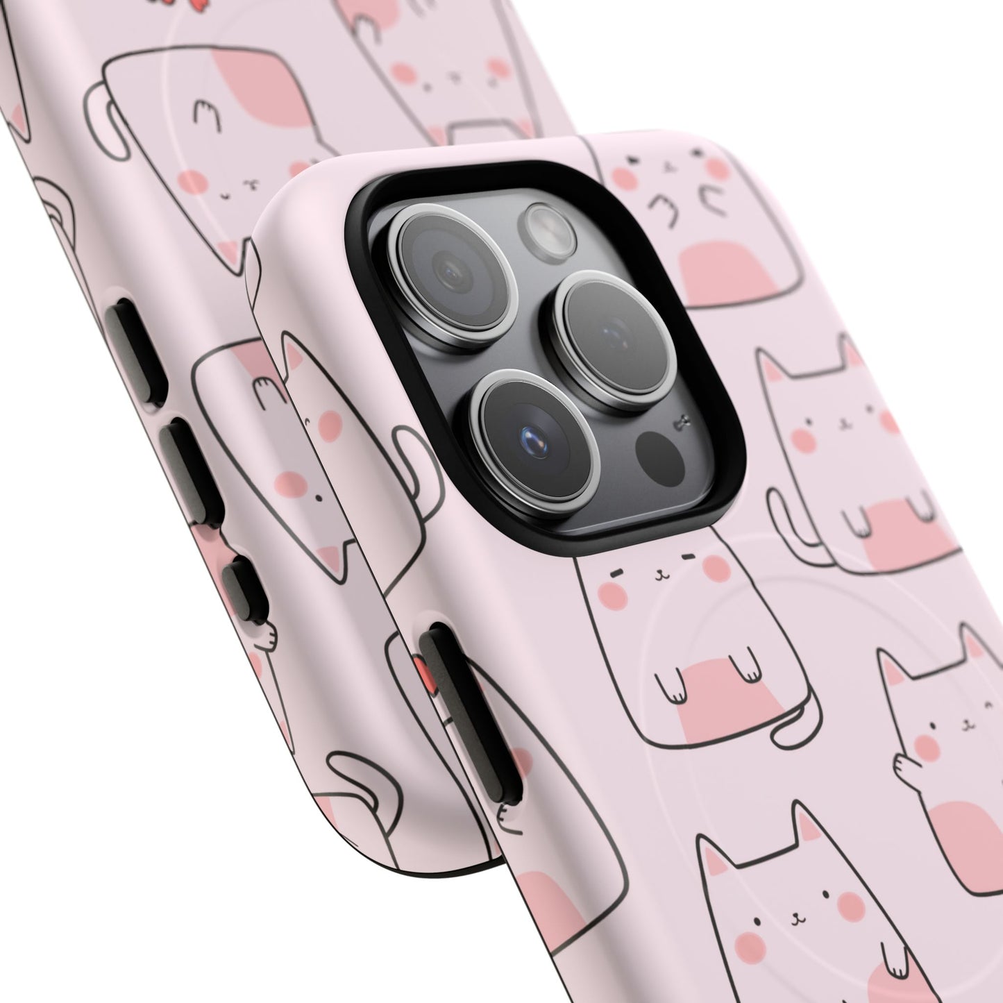Cute Cat Magnetic iPhone Case, Tough iPhone Cover, Cat Lover Gift, Kawaii Style Case, Pet-Themed Gift