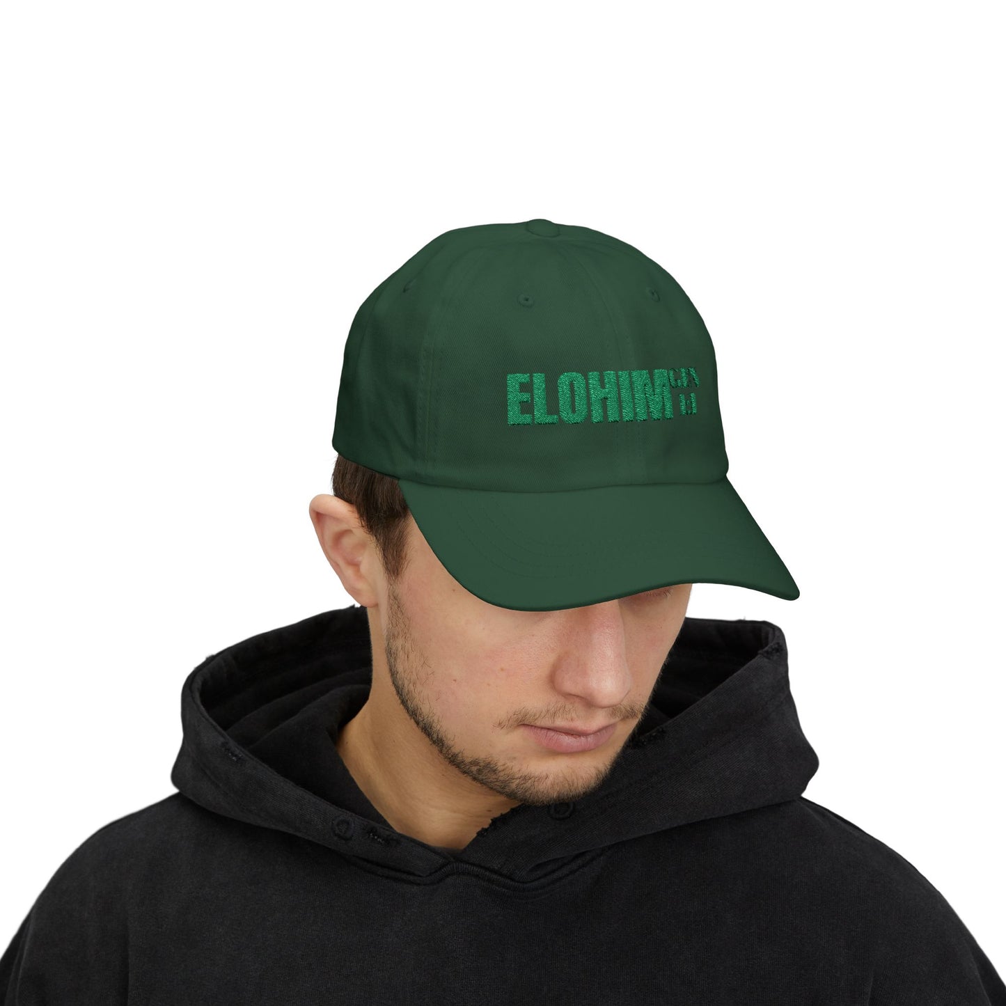 Classic Embroidery Dad Cap with 'ELOHIM, GENESIS 1:1' - Faith-Based Hat, Casual Wear, Gift for Dad, Christian Accessory, Summer Fashion