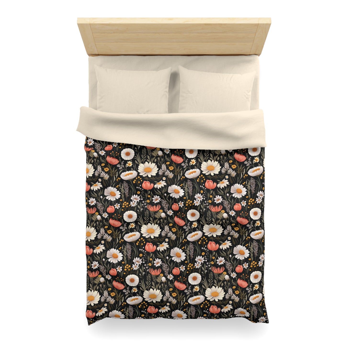 Blossom Elegance: Noir Garden Comfort Duvet Cover''