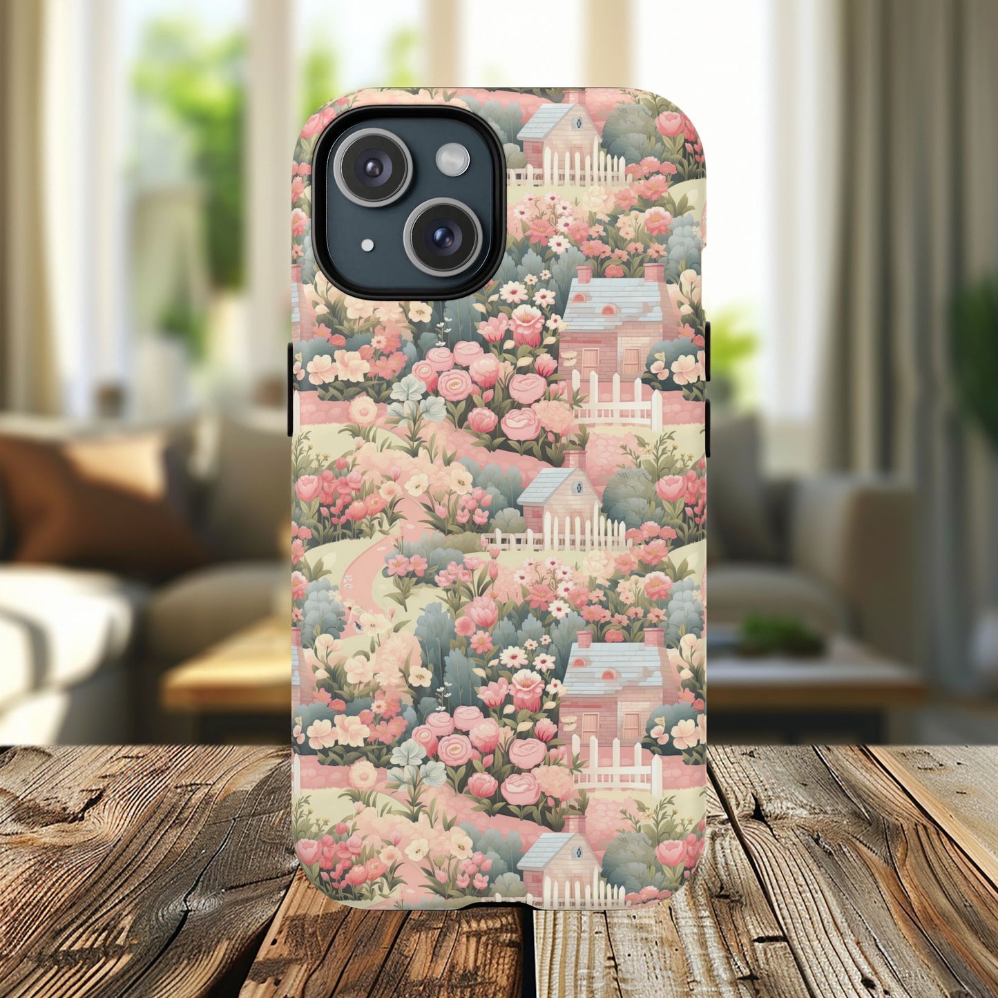 Pastel Garden Haven Tough iPhone Magnetic Case, Durable Protection, Flower Design, Gift for Her, Birthday, ,Phone Accessory, Spring Decor