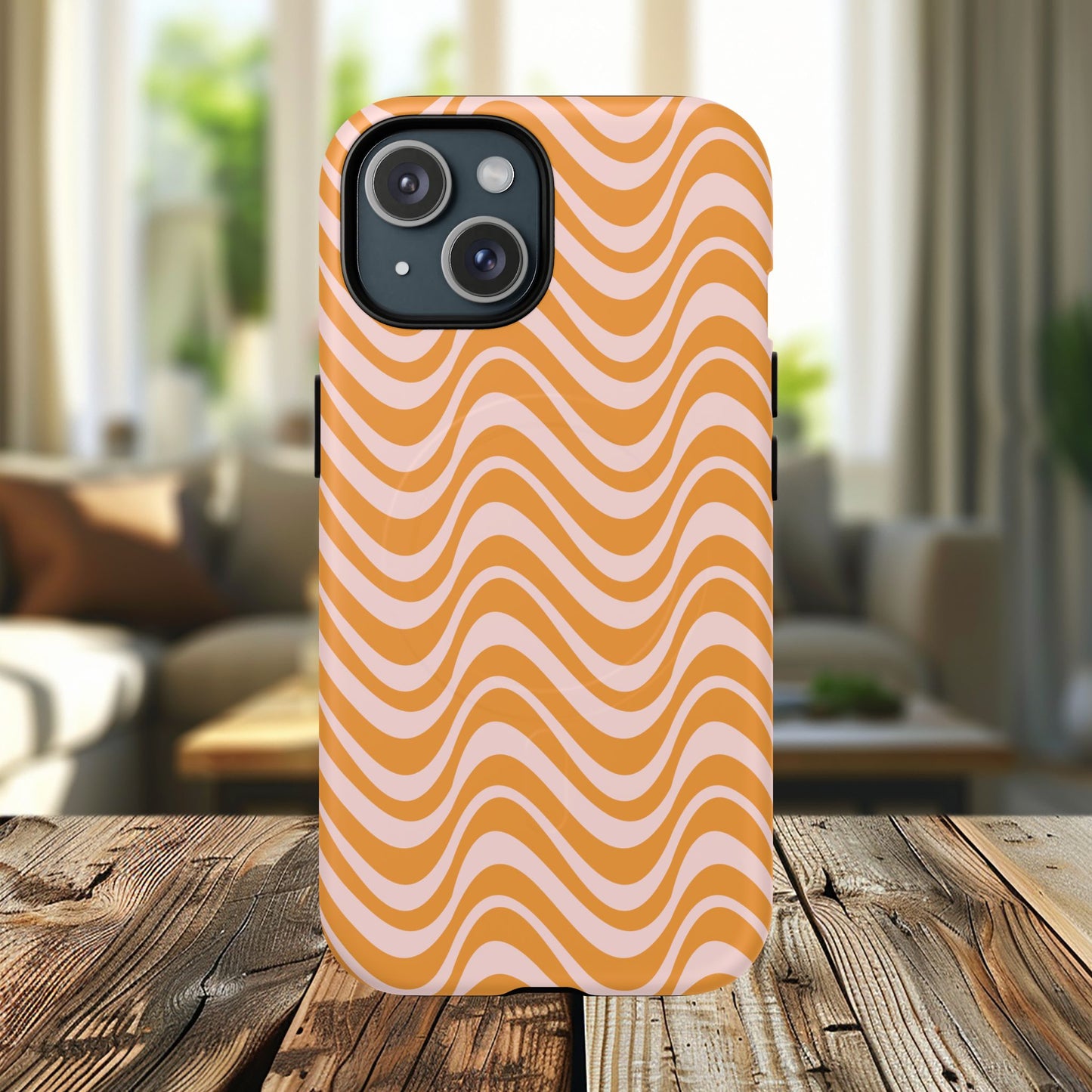 Stylish Tough Magnetic Case for Your iPhone - Trendy Wave Design, Durable Protector, Gift for Her, Cool Tech Accessory, Unique iPhone Cover, Magsafe iPhone Cover.