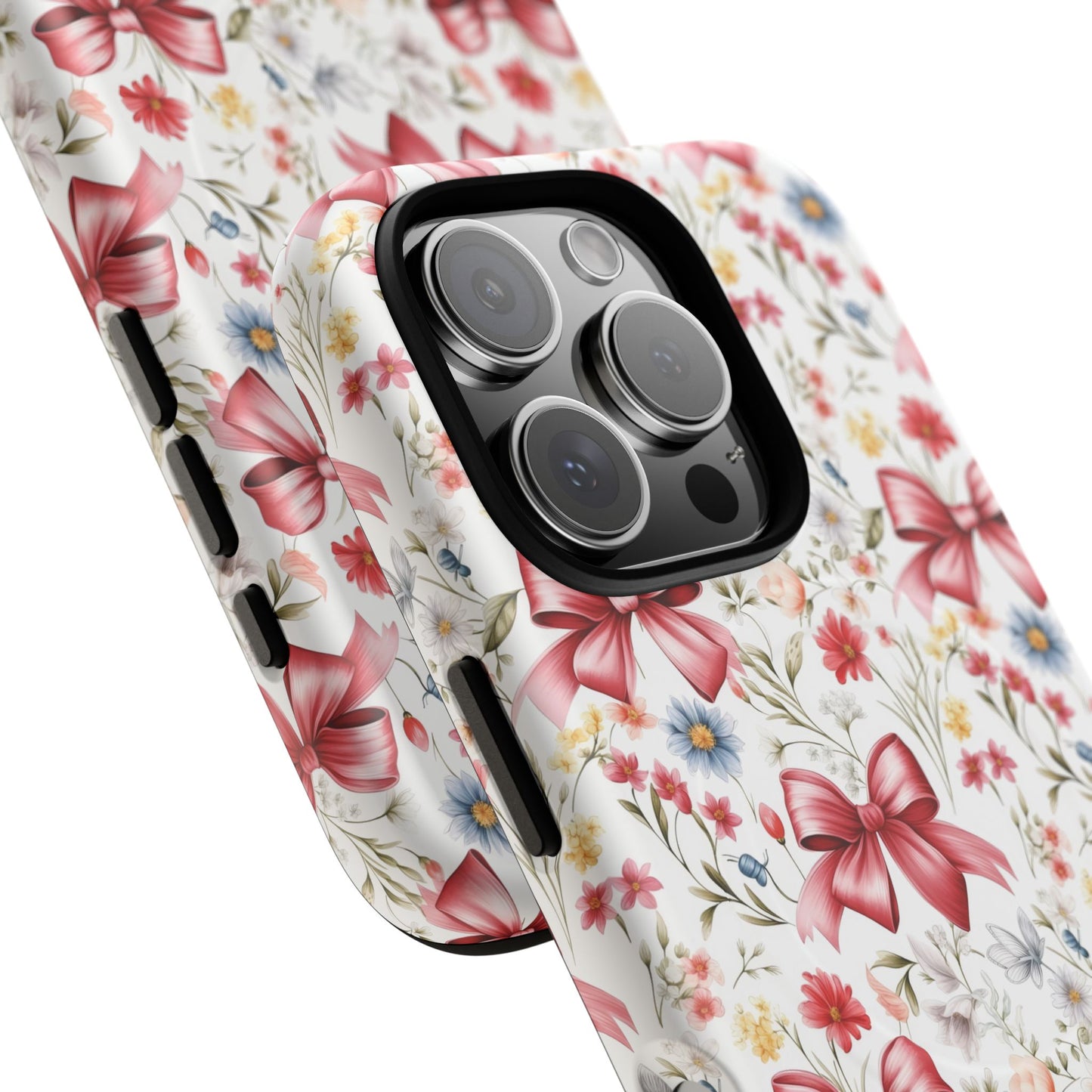 Personalized Rosette Coquette Floral Phone Case - Tough MagSafe® Magnetic Cases, Protective Cover, Stylish Tech Accessory, Gifts for Her