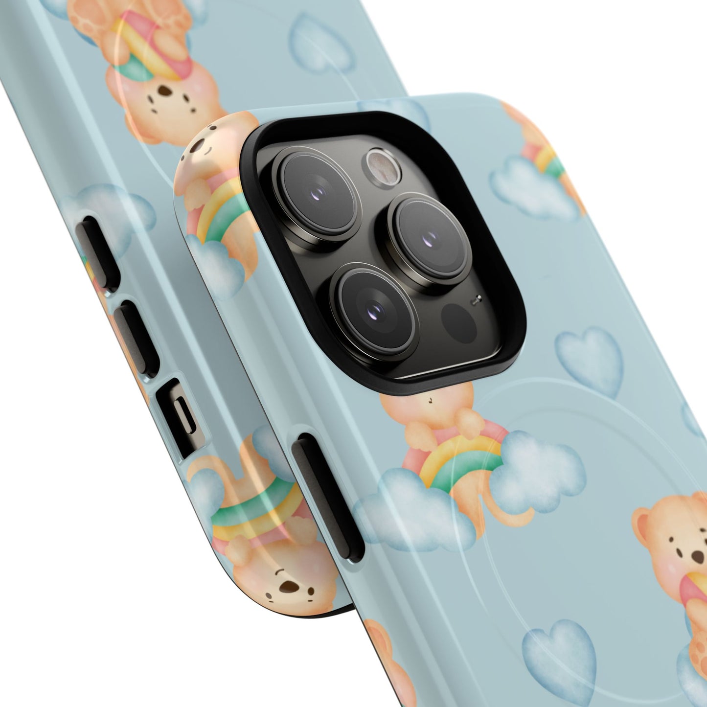 Cute Bear Magnetic iPhone Case, Kid-Friendly iPhone Cover, Stylish Cell Accessory, Gift for Kids, Durable Design for Any Occasion
