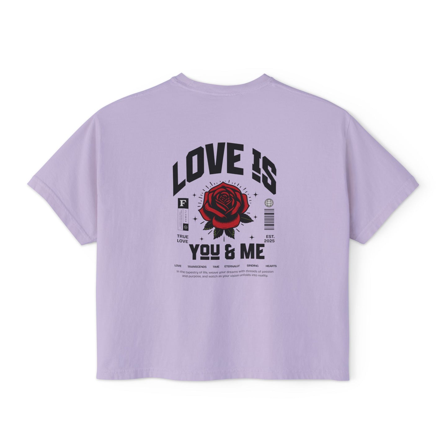 You and Me Valentine Women's Comfort Colors Boxy Tee