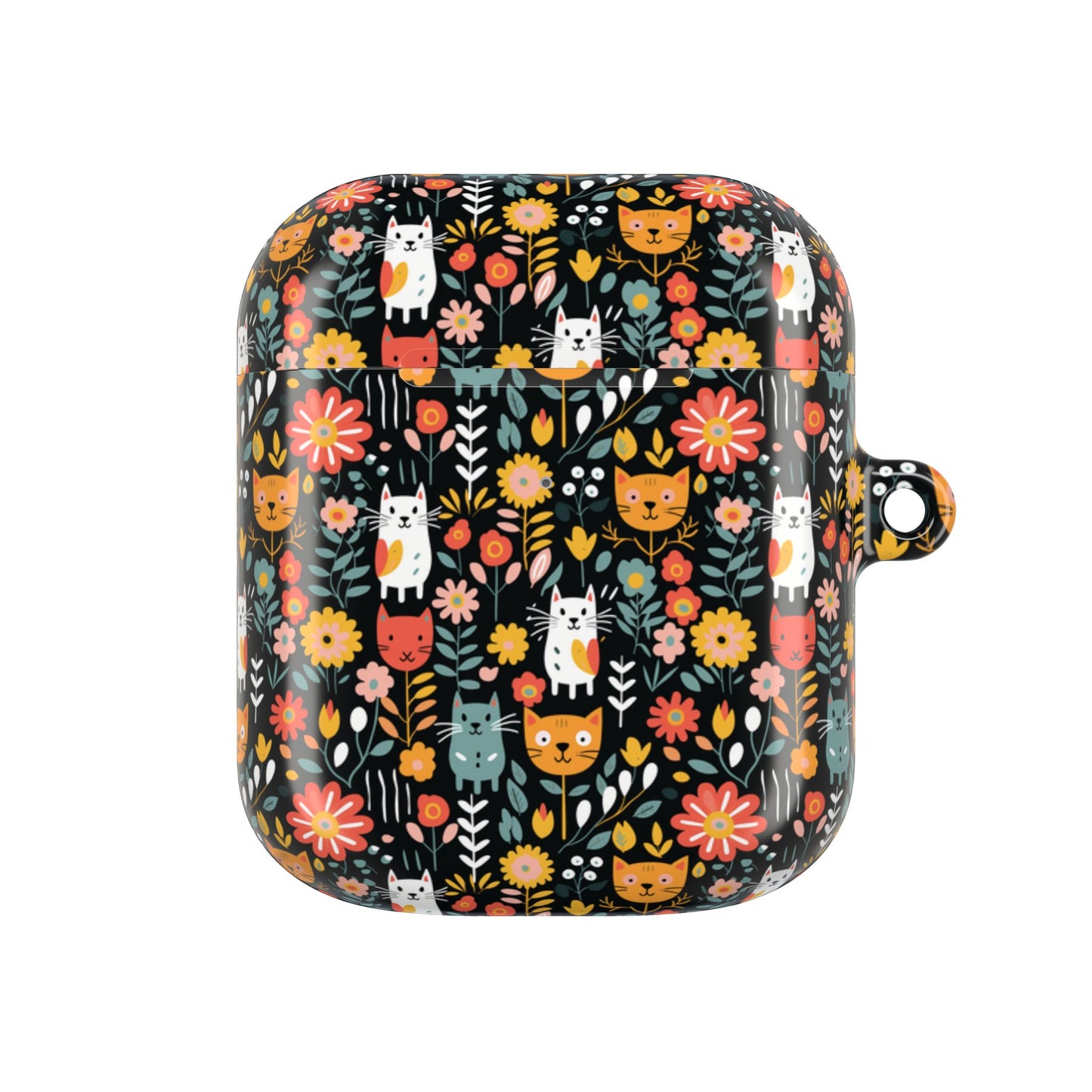 Whimsical Feline Garden AirPod Cases (AOP) - Fun & Colorful Accessories for Pet Lovers.