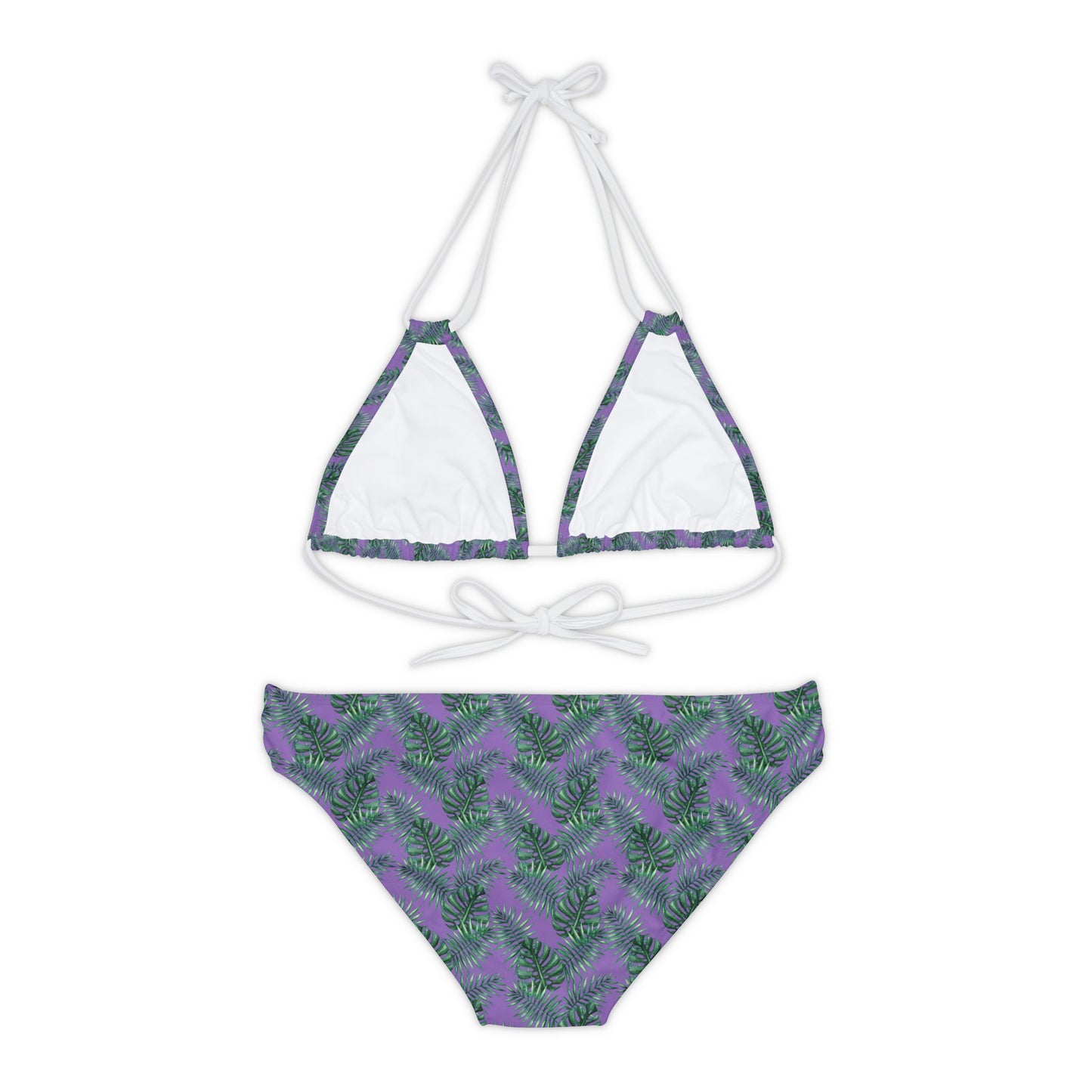 Purple Tropical Bliss Strappy Bikini Set (AOP)- (PY)