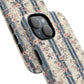 Victorian Rose Stripe iPhone Case, Tough Magnetic Cases for Stylish Protection, Flower Pattern iPhone Cover, Trendy Gift Idea for Her