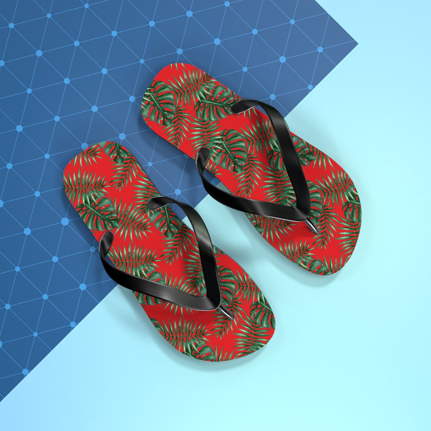 Red Tropical Bliss Flip Flops