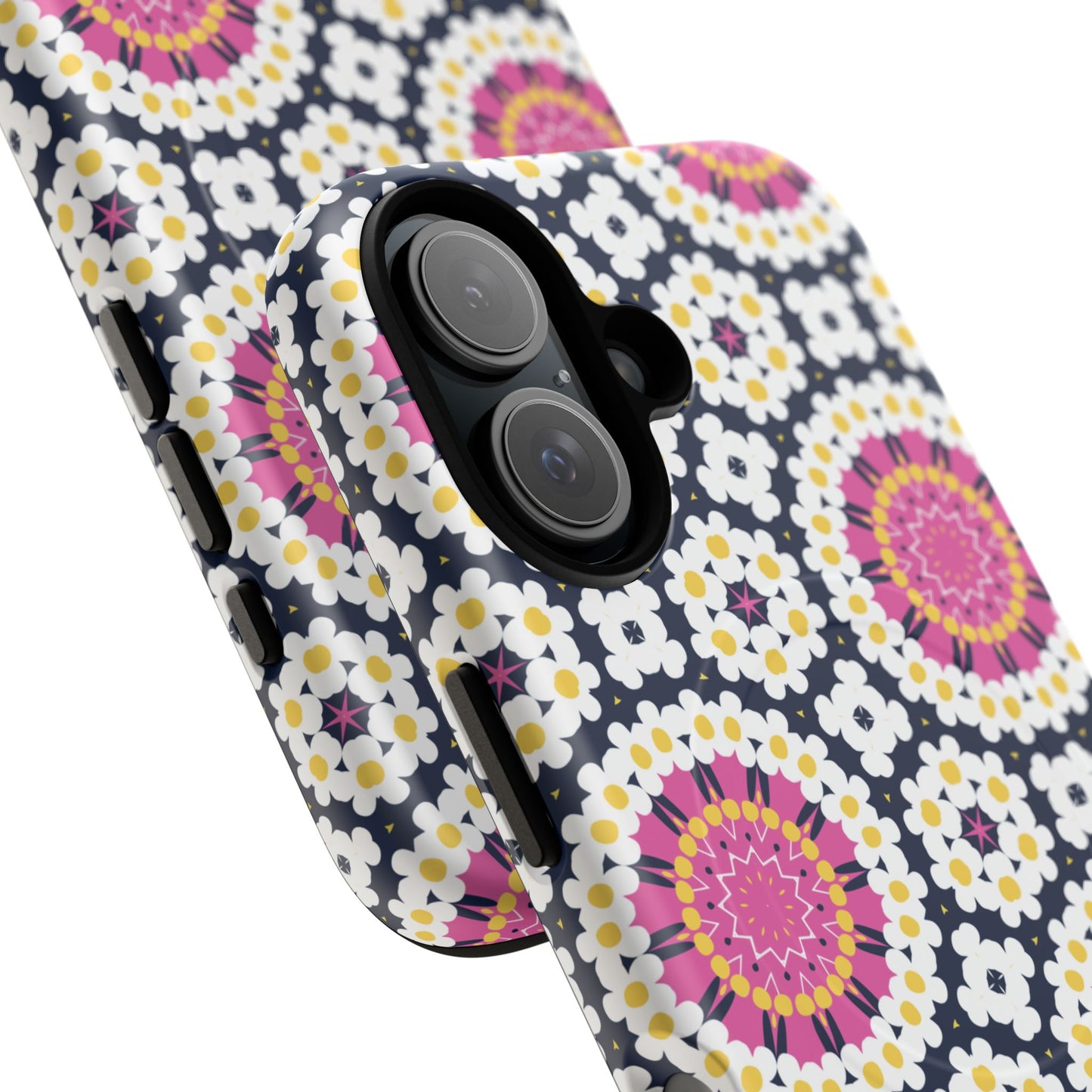 Petal Prism Pop Tough Magnetic iPhone Case, Tough Protection, Unique Design, Gift for Her, iPhone Accessories, Boho Style, Floral MagSafe Accessory.