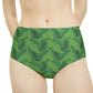 Green Tropical Bliss High-Waist Hipster Bikini Bottom (AOP)