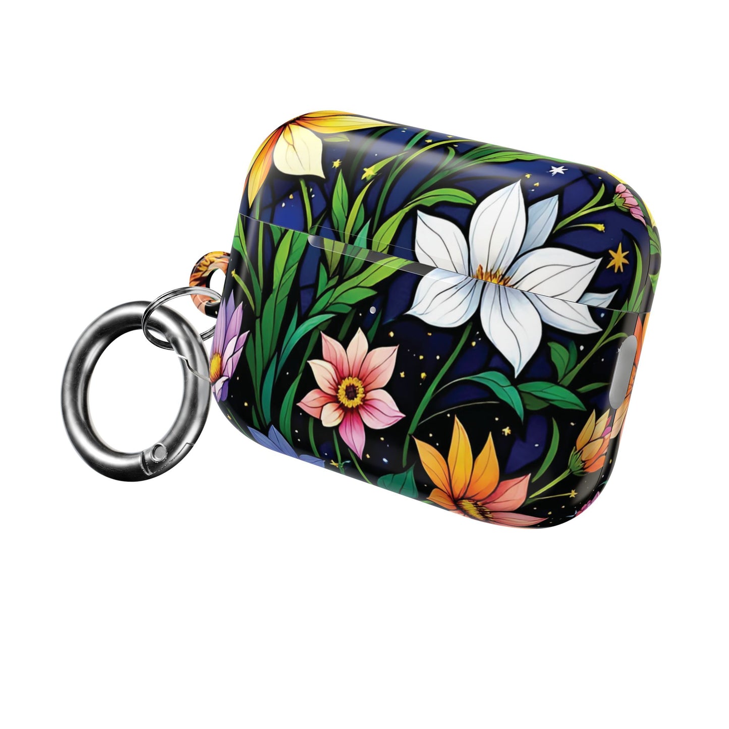 Flower Garden Stained Glass AirPod Case — Colorful Garden Protective Cover- Airpods Pro Gen 1 and 2, Gen 1 to 4.