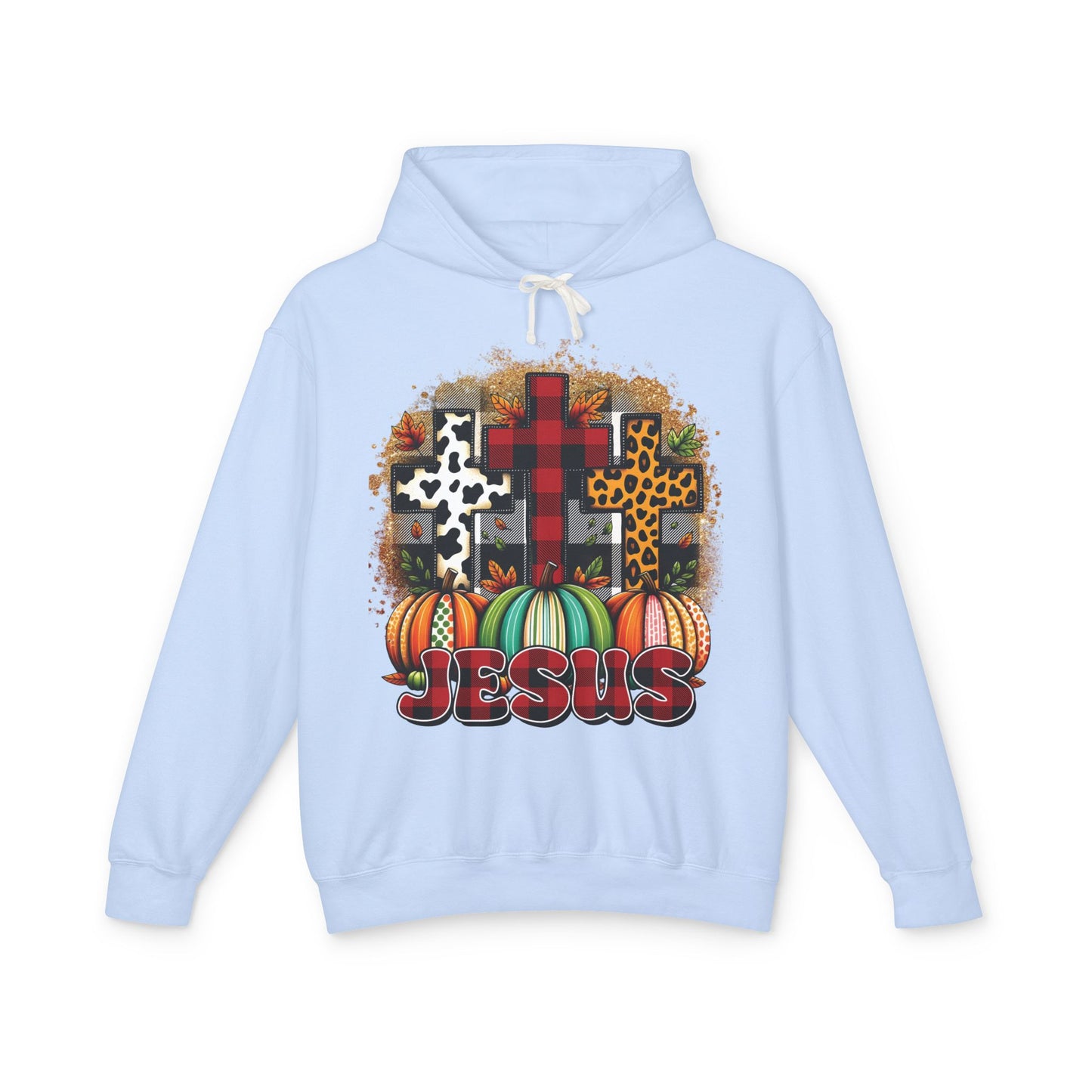 Faithful Harvest Cross Unisex Lightweight Hooded Sweatshirt