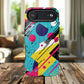 Retro Pop Vibes Magnetic iPhone Case with Abstract Design, Tough iPhone Cover, iPhone Accessory, Gift for Tech Lovers, Trendy iPhone Protector