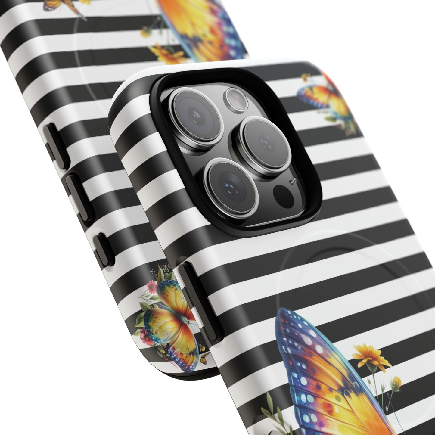 Botanic Flight Tough iPhone Magnetic Cases, Floral iPhone Cover, Stylish Tech Accessory, Gift for Nature Lovers, Butterfly Design, Unique Phone Protector