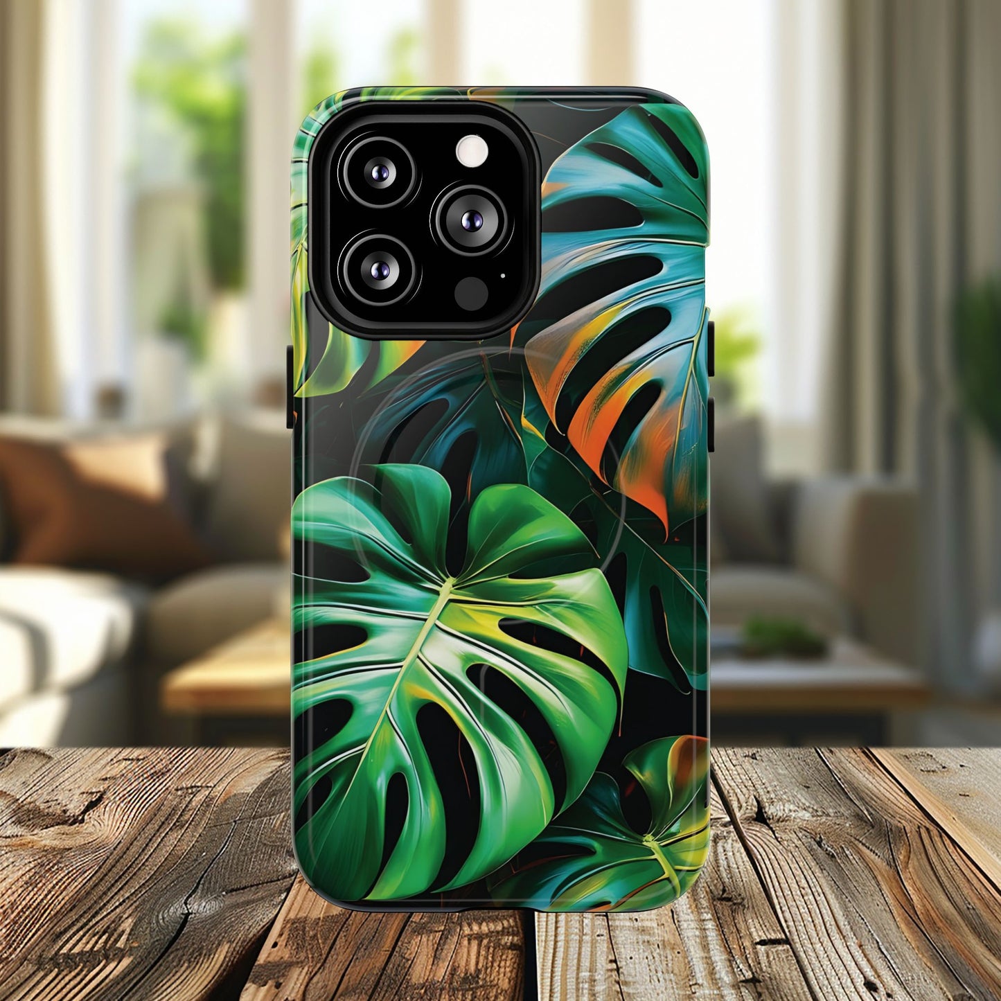 Tropical Leaf Phone Case | Tough Magnetic Cases, iPhone Accessories, Gift for Him/Her, Phone Protection, Summer Style, Trendy Design