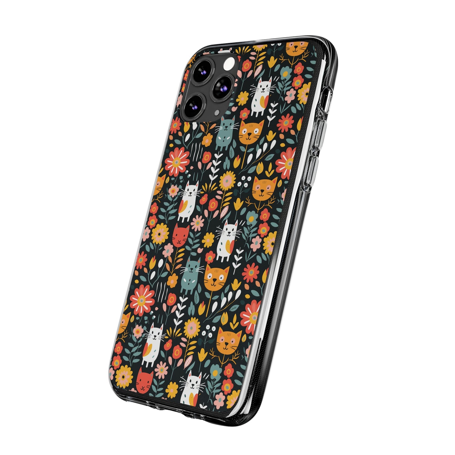 Whimsical Feline Garden Soft iPhone, Google and Samsung Cases