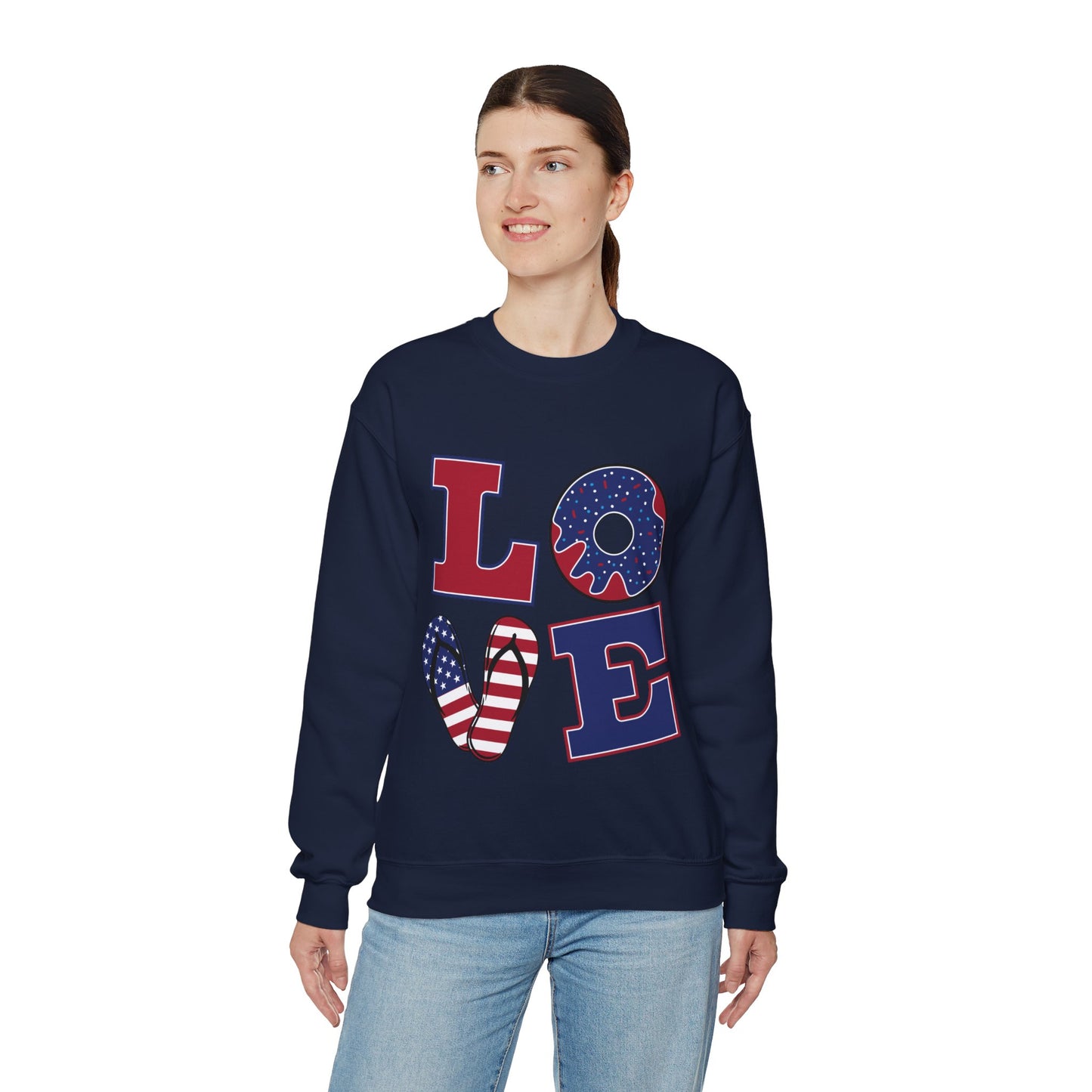 Patriotic LOVE Unisex Heavy Blend™ Crewneck Sweatshirt