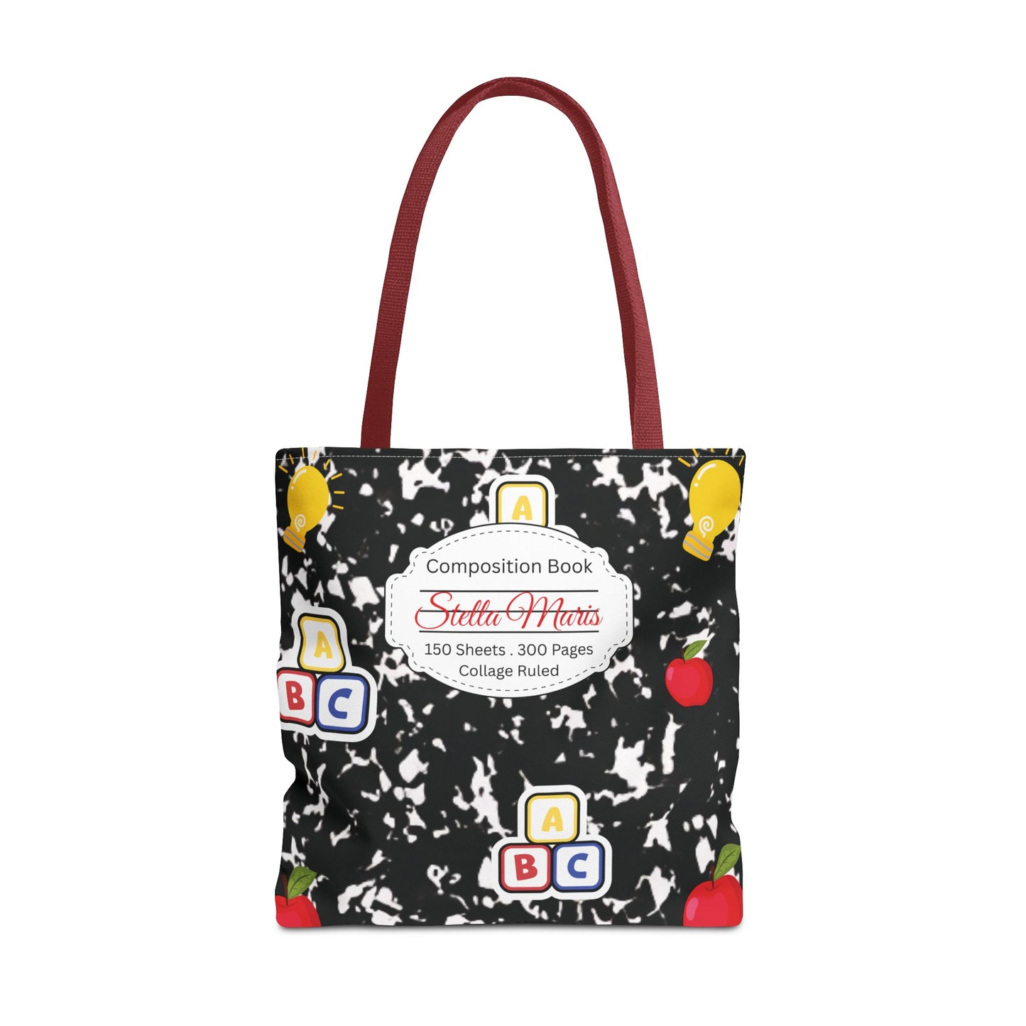 Personalized Composition Book InspiredTote Bag, Back to School Tote, Teacher Gift, Kids Bag, Custom Name Bag, Educational Accessories, Back to School Tote Bag.