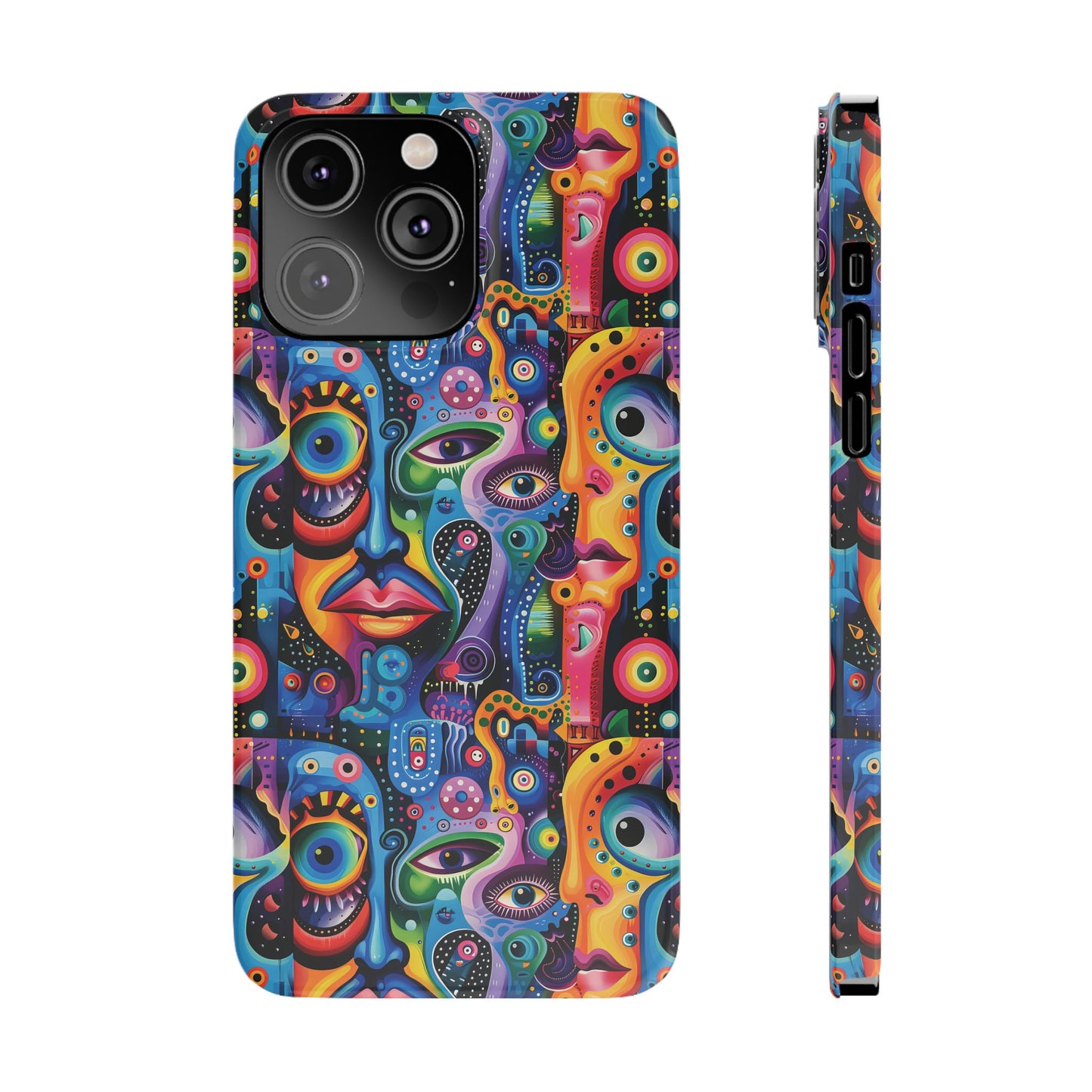 Psychedelic Visions Slim iPhone Case - Vibrant Design for Artistic Souls