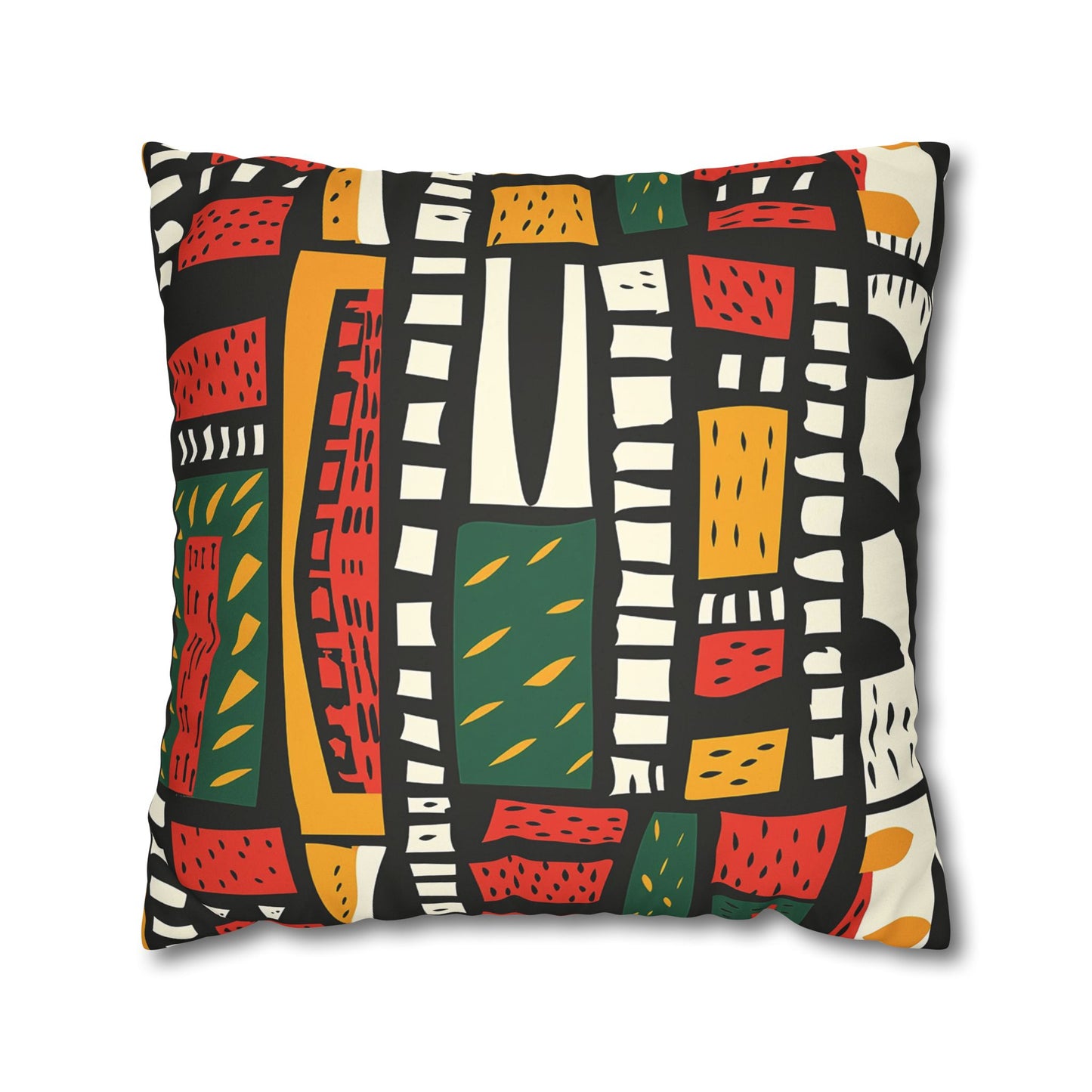 Tribal Harmony Faux Suede Square Pillowcase