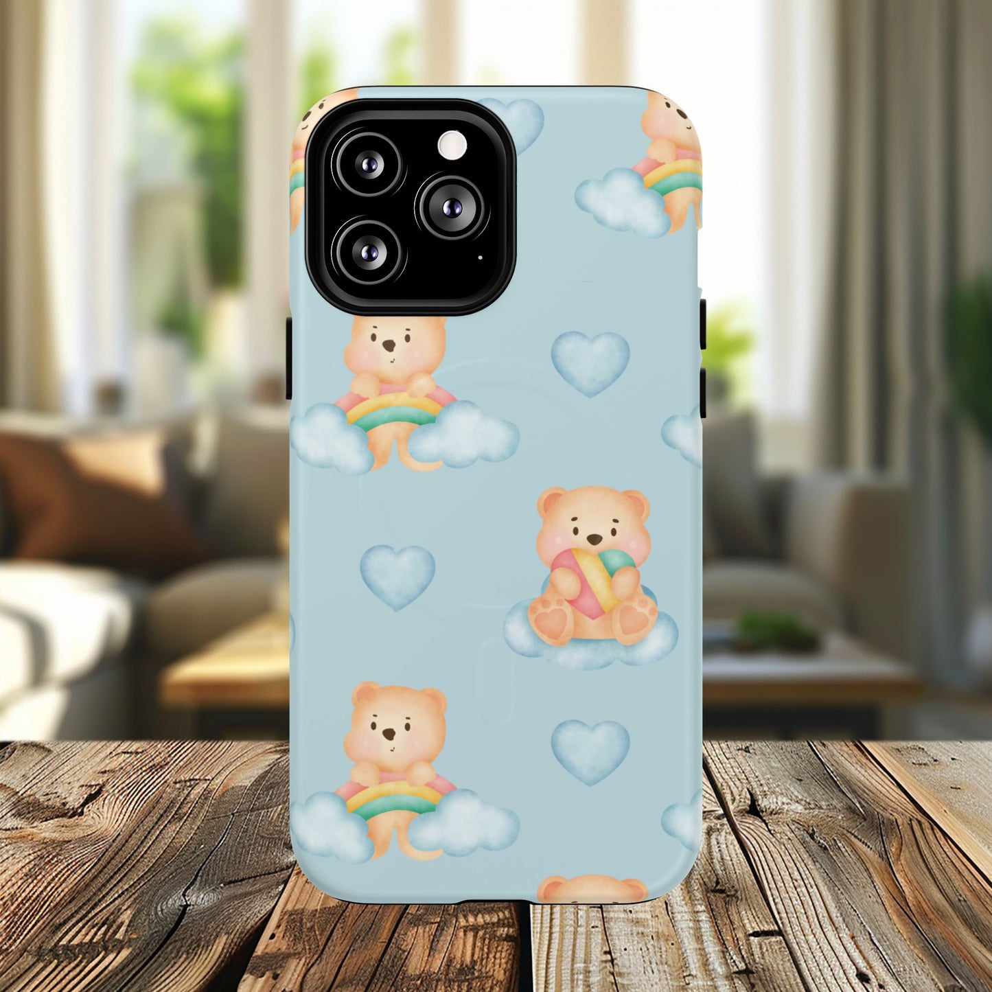Cute Bear Magnetic iPhone Case, Kid-Friendly iPhone Cover, Stylish Cell Accessory, Gift for Kids, Durable Design for Any Occasion
