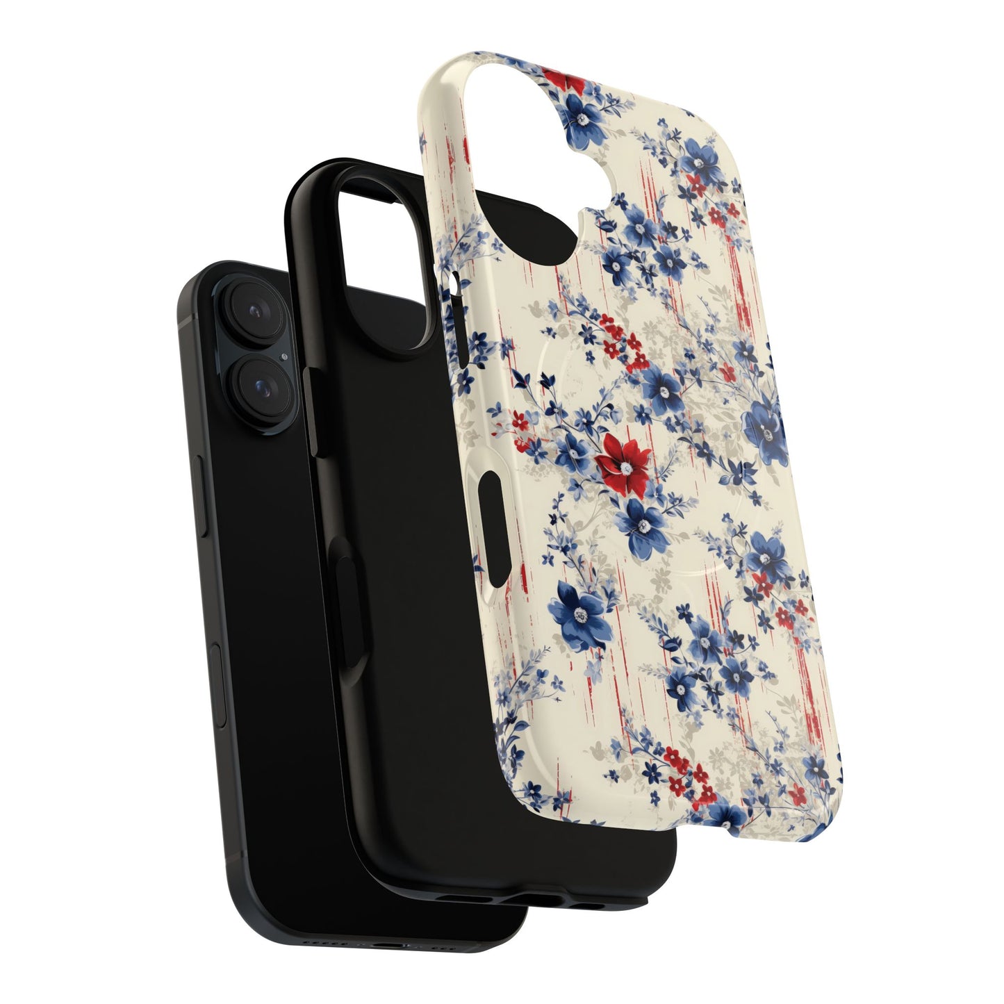 Americana Blossom Drift Tough Magnetic iPhone Case - Durable, Chic, Personalized for Floral Lovers, Gift for Her, Spring Style, iPhone Accessories
