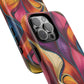 Vibrant Leaf Wave Tough Magnetic Phone Case, Vibrant Smartphone Cover, Unique Protective Case for Gifts, Phone Accessories, Trendy Design
