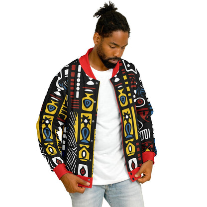 Geometric Harmony Baseball Jacket - AOP