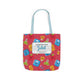 Personalized Kawaii Composition Book Inspired Canvas Tote Bag with Colorful Straps, Cute School Bag, Eco-Friendly Tote, Back to School Shopping Bag, Teacher Gift Idea