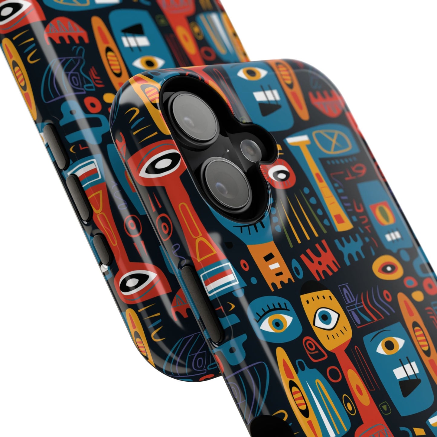 Personalized Colorful Abstract Faces Clear Impact-Resistant Case