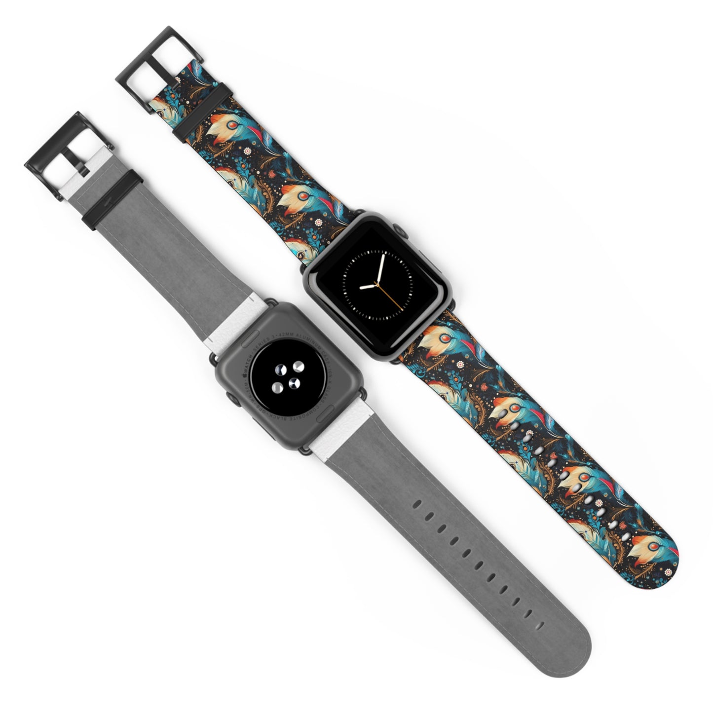 Ethereal Feathers Colorful Design Watch Band - Perfect Gift for Art Lovers,
