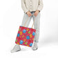 Personalized Kawaii Composition Book Inspired Canvas Tote Bag with Colorful Straps, Cute School Bag, Eco-Friendly Tote, Back to School Shopping Bag, Teacher Gift Idea