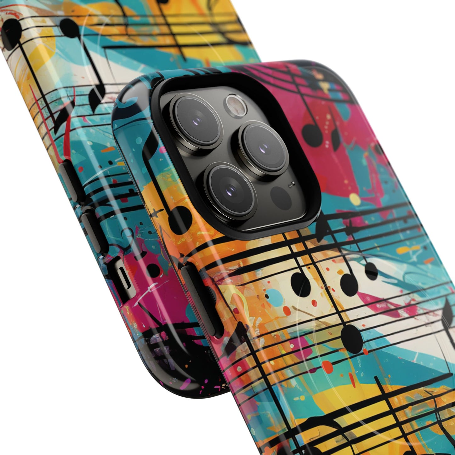 Vibrant Music Note Phone Case, Tough Magnetic Case, Music Lover Gift, Colorful Phone Accessory, Customizable Phone Cover, Unique Gift Idea