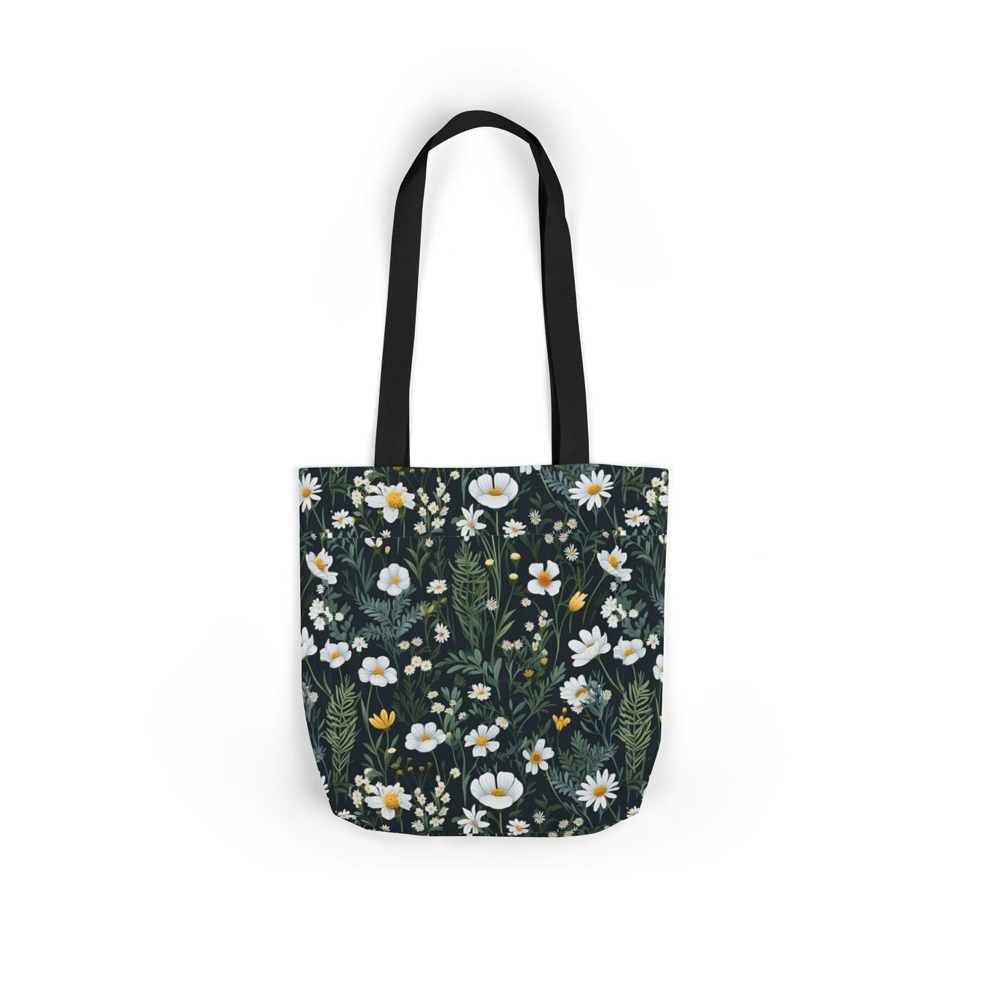 Daisy Delight Floral Canvas Tote Bag with 5-Color Straps | Eco-Friendly Shopping Bag