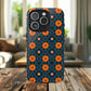 Saffron Tile Bloom Vibrant Floral Tough Magnetic iPhone Case, Durable iPhone Cover, Gift for Her, Floral Design, Unique iPhone Protection.