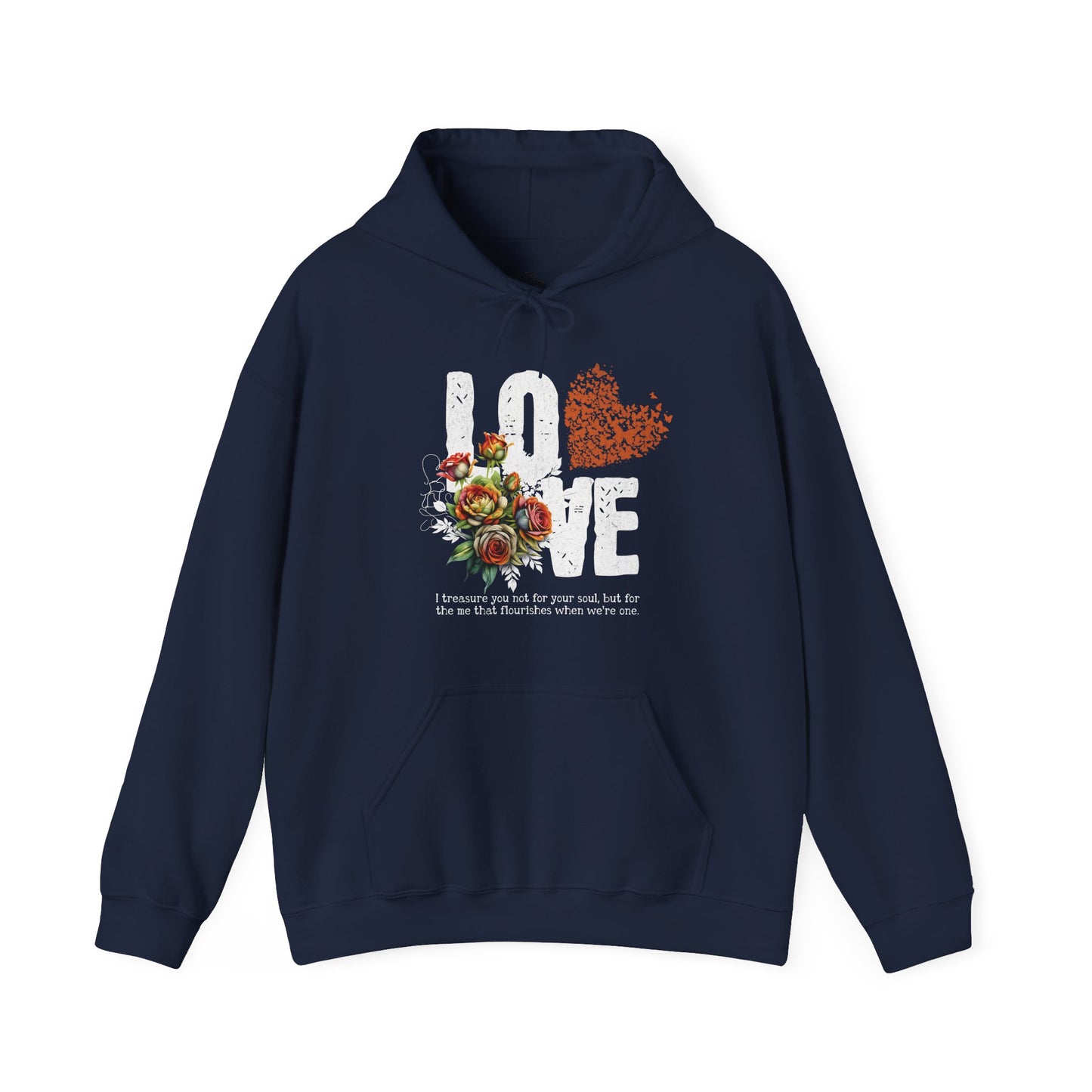 Love Floral Sweatshirt - Unisex Heavy Blend™ Hooded Pullover for Comfort and Style