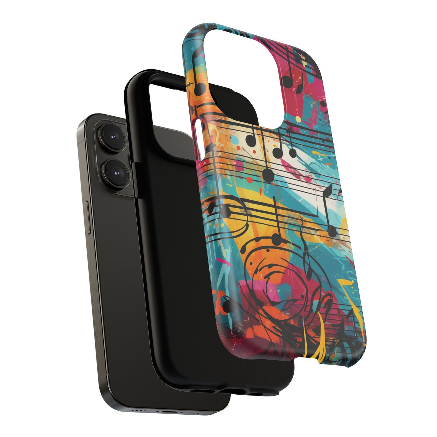 Vibrant Music Note Phone Case, Tough Magnetic Case, Music Lover Gift, Colorful Phone Accessory, Customizable Phone Cover, Unique Gift Idea
