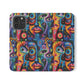 Psychedelic Visions Vibrant Art Flip iPhone and Samsung Phone Case - Colorful Faces Design for Phone Protection