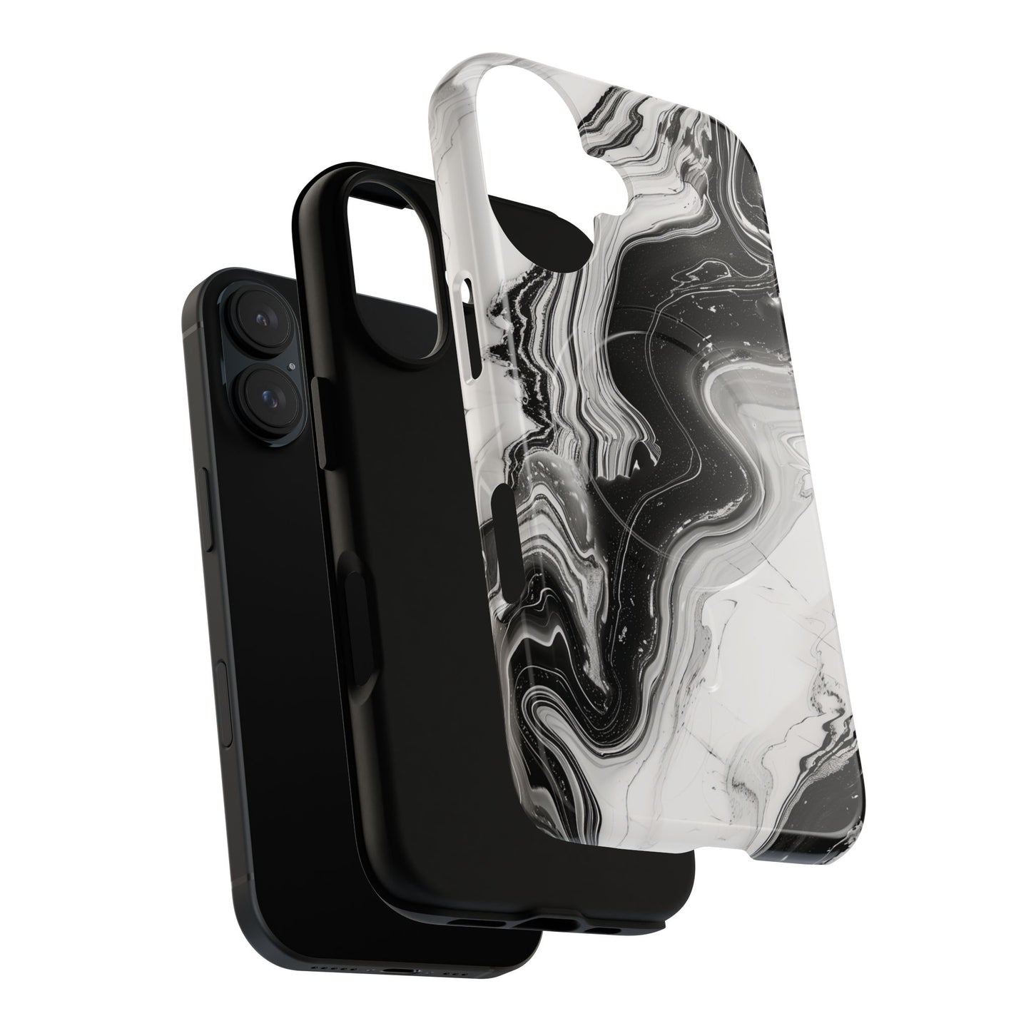 Black Marble Magnetic iPhone Case for Tough Protection, Stylish iPhone Mobile Accessory, Fashionable Gift, Unique Marble iPhone Design, Durable Smartphone Cover