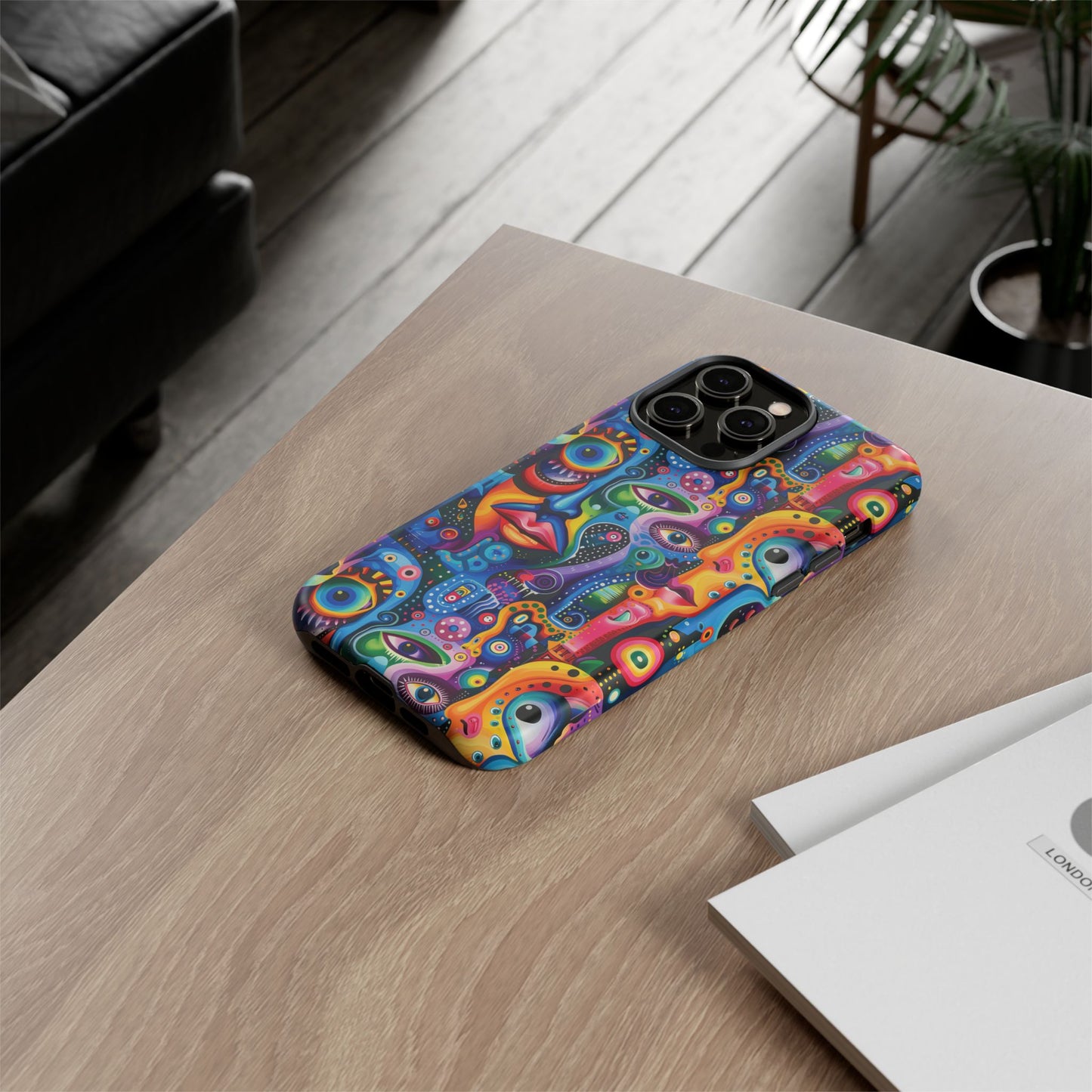 Psychedelic Visions Colorful Art iPhone Case - Tough Cases with Vibrant Abstract Design