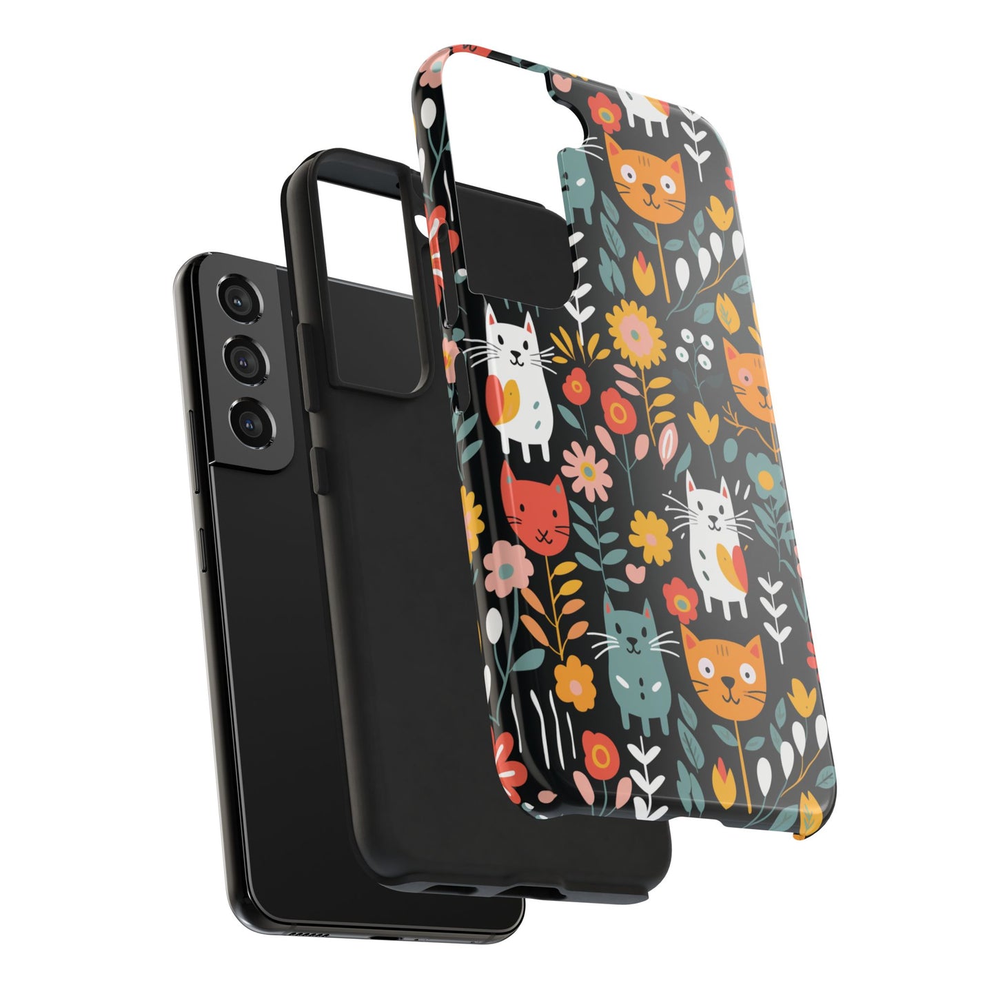 Whimsical Feline Garden Samsung Tough Phone Cases