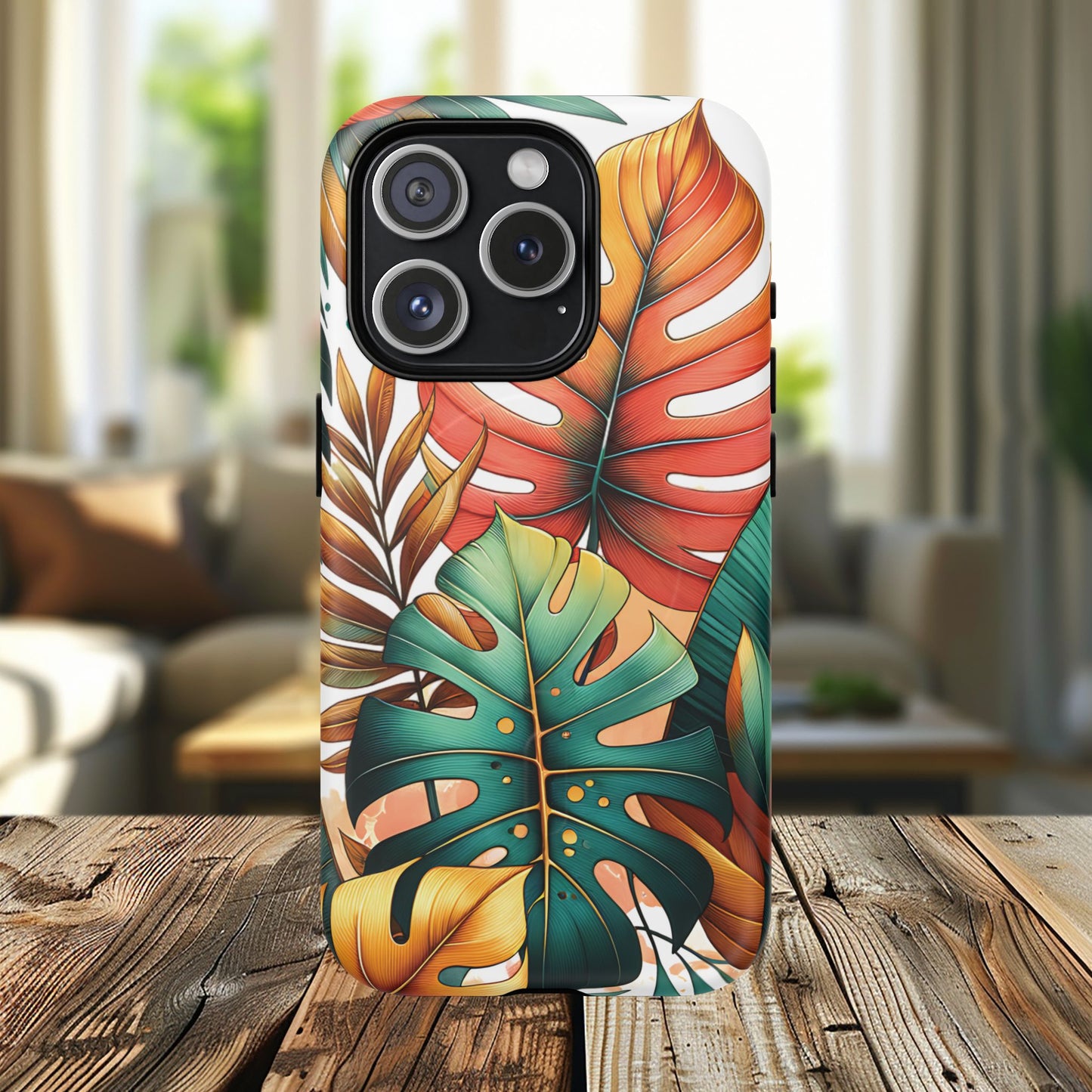Tropical Monstera Leaf Phone Case - Stylish Tough Magnetic Cases, Floral Protection, Summer Vibe, Gift for Nature Lovers, Trendy Mobile Accessories