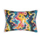 Psychedelic Visions Vibrant Art Lumbar Pillow - Colorful Abstract Design for Cozy Living Spaces.