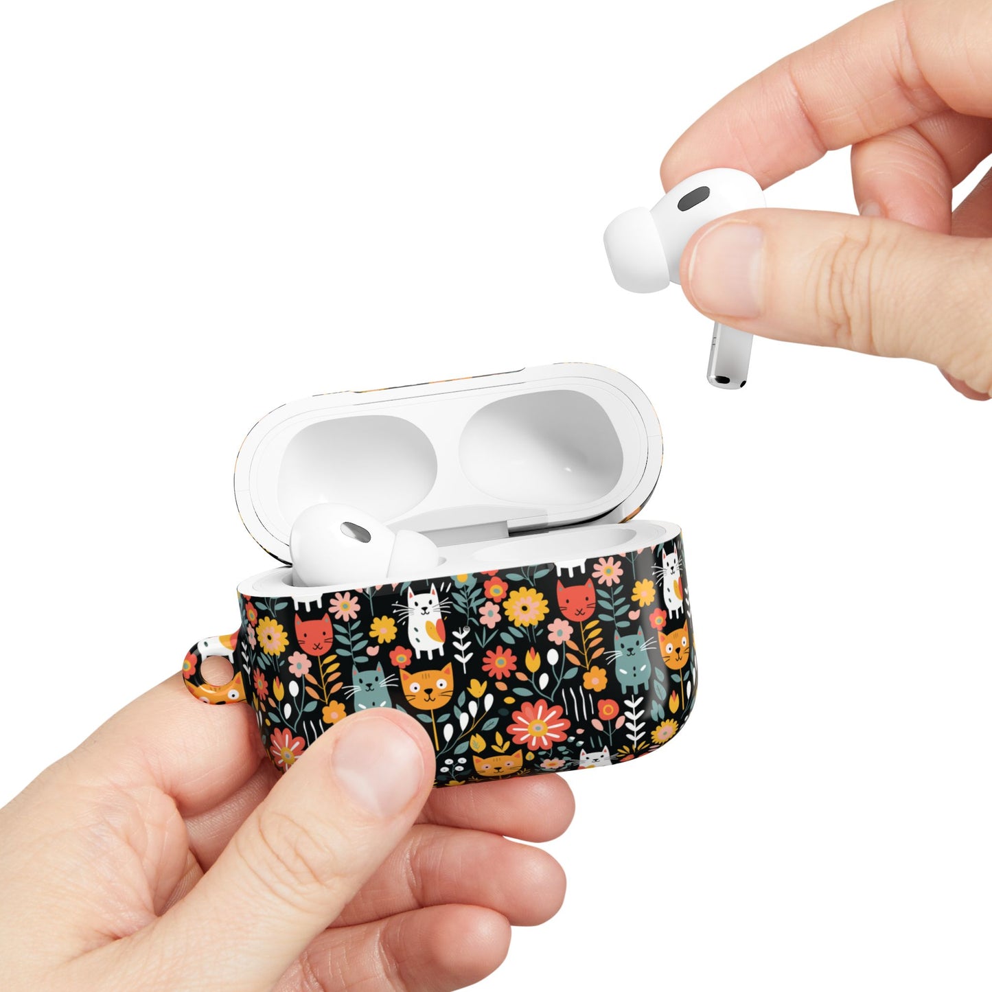 Whimsical Feline Garden AirPod Cases (AOP) - Fun & Colorful Accessories for Pet Lovers.