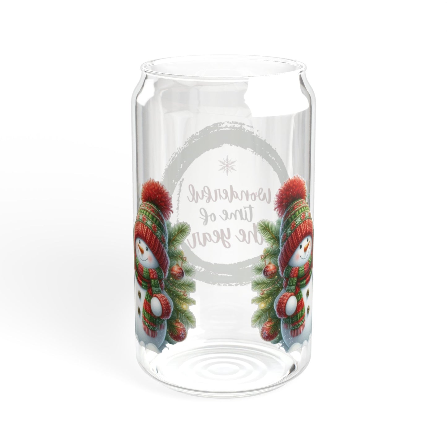 Snowman Sipper Glass, 16oz