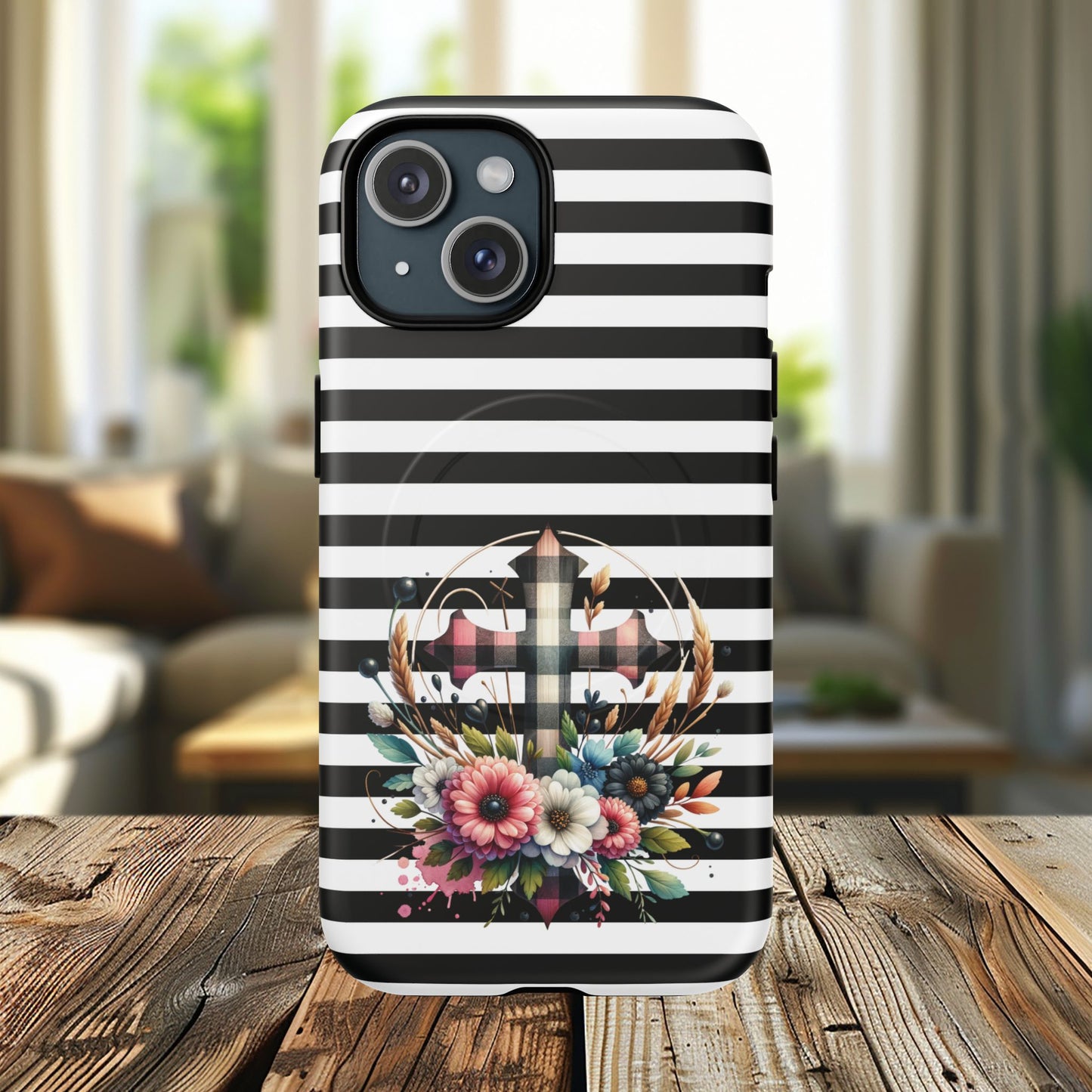 Striped in His Glory iPhone Case, Tough Magnetic Phone Protector, MagSafe iPhone Cover, Durable Case for Everyday Use, Gift for Nature Lovers, Vibrant Design.