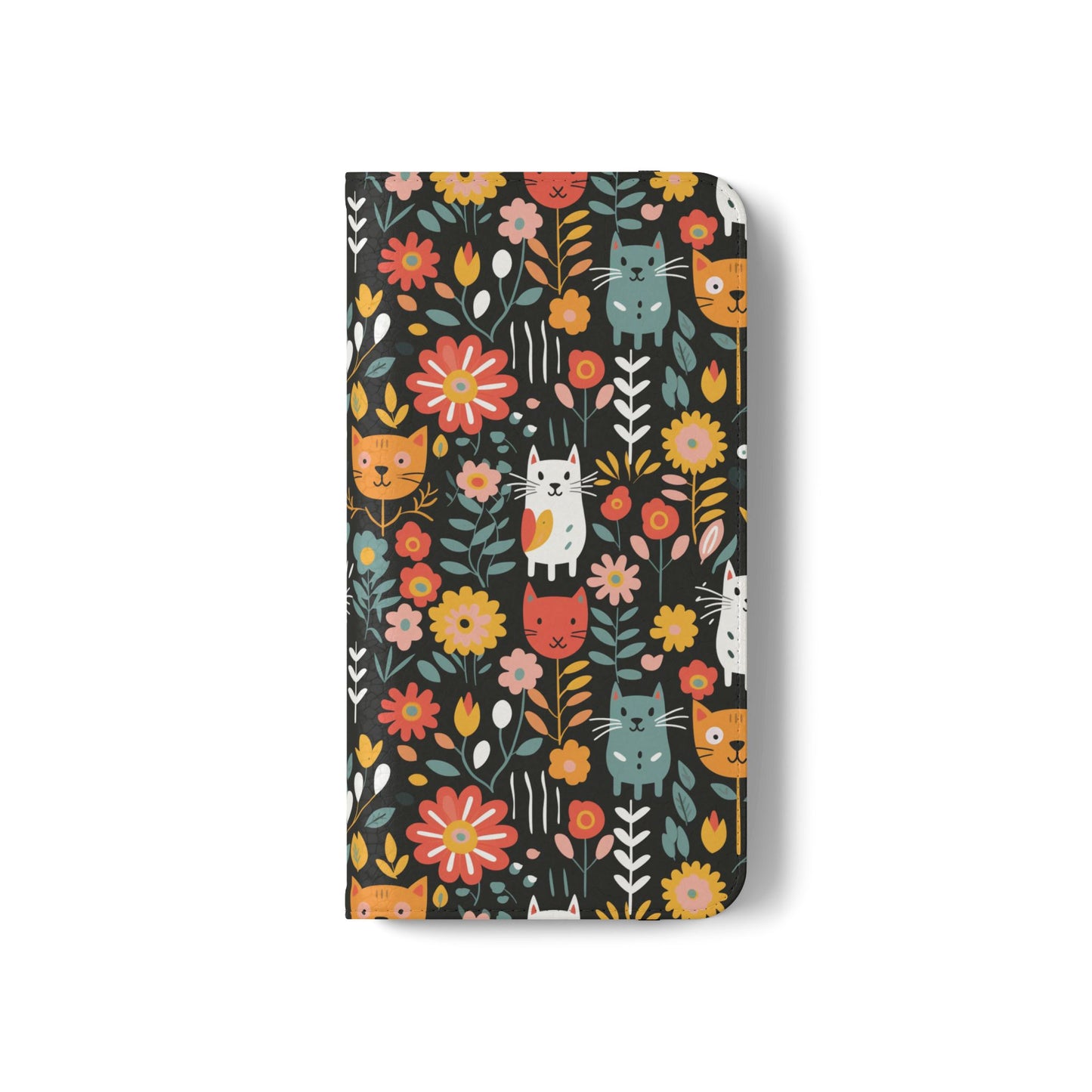 Whimsical Feline Garden iPhone and Samsung Flip Cases